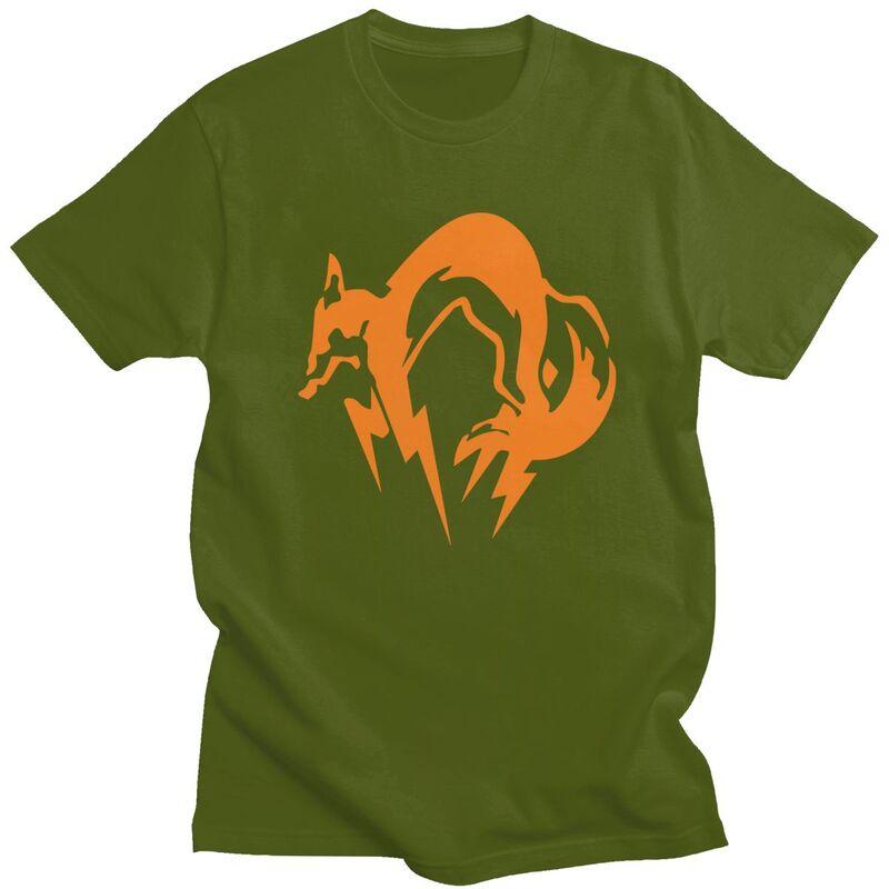 Custom Metal Gear Solid Fox Logo Tshirt for Men Short Sleeve Leisure T Shirt Video Game Tshirts Loose Fit 100 Cotton Tees Gift