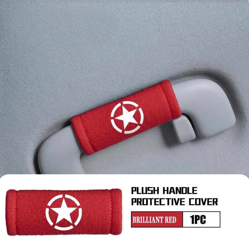 For Jeep Car Interior Suede Roof Handle Plush Protective Cover Auto Accessories Cherokee Patriot Liberty Wrangler JK JL AKX1