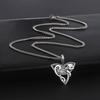 Dawapara Collier Pendentif Renard Triquetra Animal Nœud Celtique Bonne Chance Amulette Irlandaise Collier Nordique Bijoux Religieux