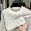 Men's O-Neck Knitted Sweater Autumn Winter Diamond Craftsmanship Print Long Sleeve Lnterior Men'swear Top