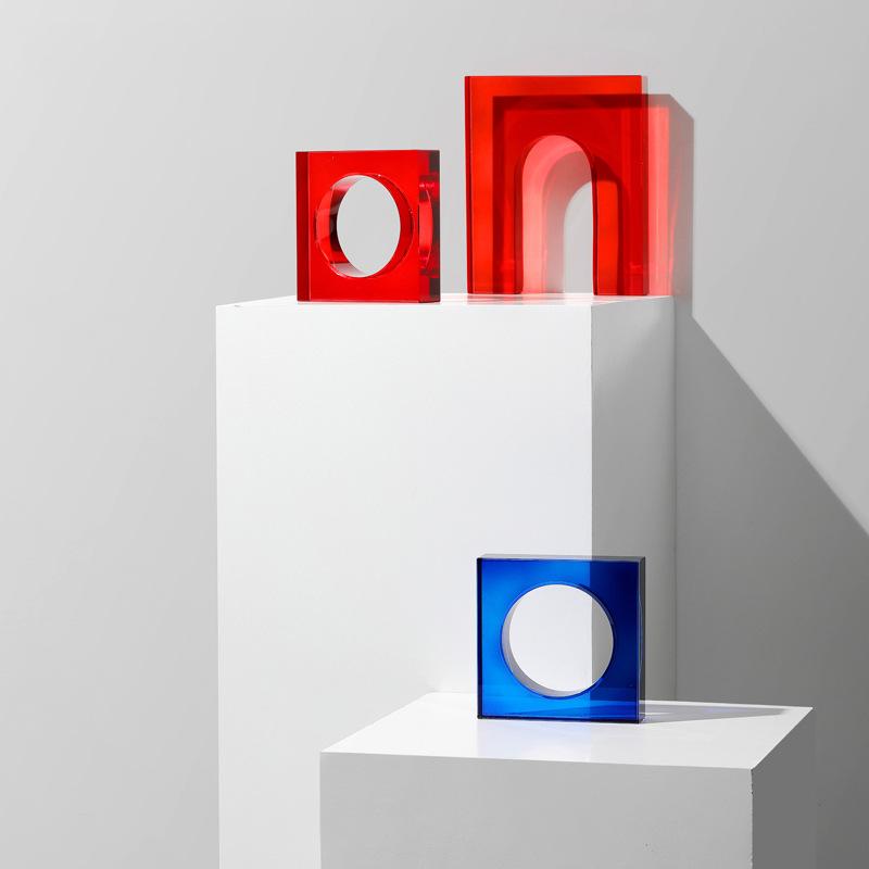Nordico Unico Ornamenti per Libri in Vetro a Forma di Porta Supporto per Libri Elegante Soggiorno Studio Stanza Modelli Tavolino Decorazione per la Casa