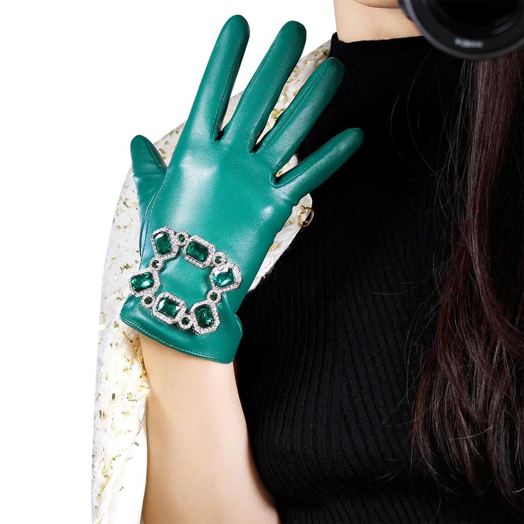 Forest Green 70CM Long Leather Gloves Kelly Green Faux PU Fashion Dressing Cosplay Costume NightClub Party Evening Opera Glove