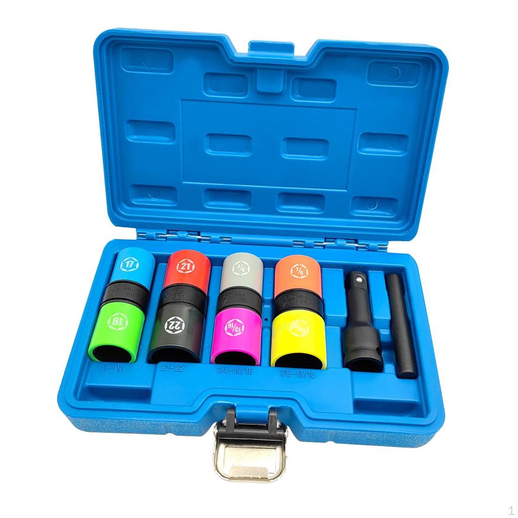 Lug Nut Socket Set Removal Tool High Performance Premium 1/2-inch Drive Wheel Impact Flip