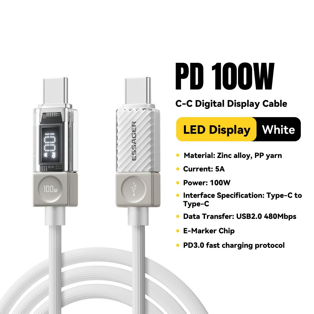 Essager 240W USB C Cable for 17 16 15 Plus Pro Max Macbook iPad Supercharge Fast Charger Type C Cable for Samsung