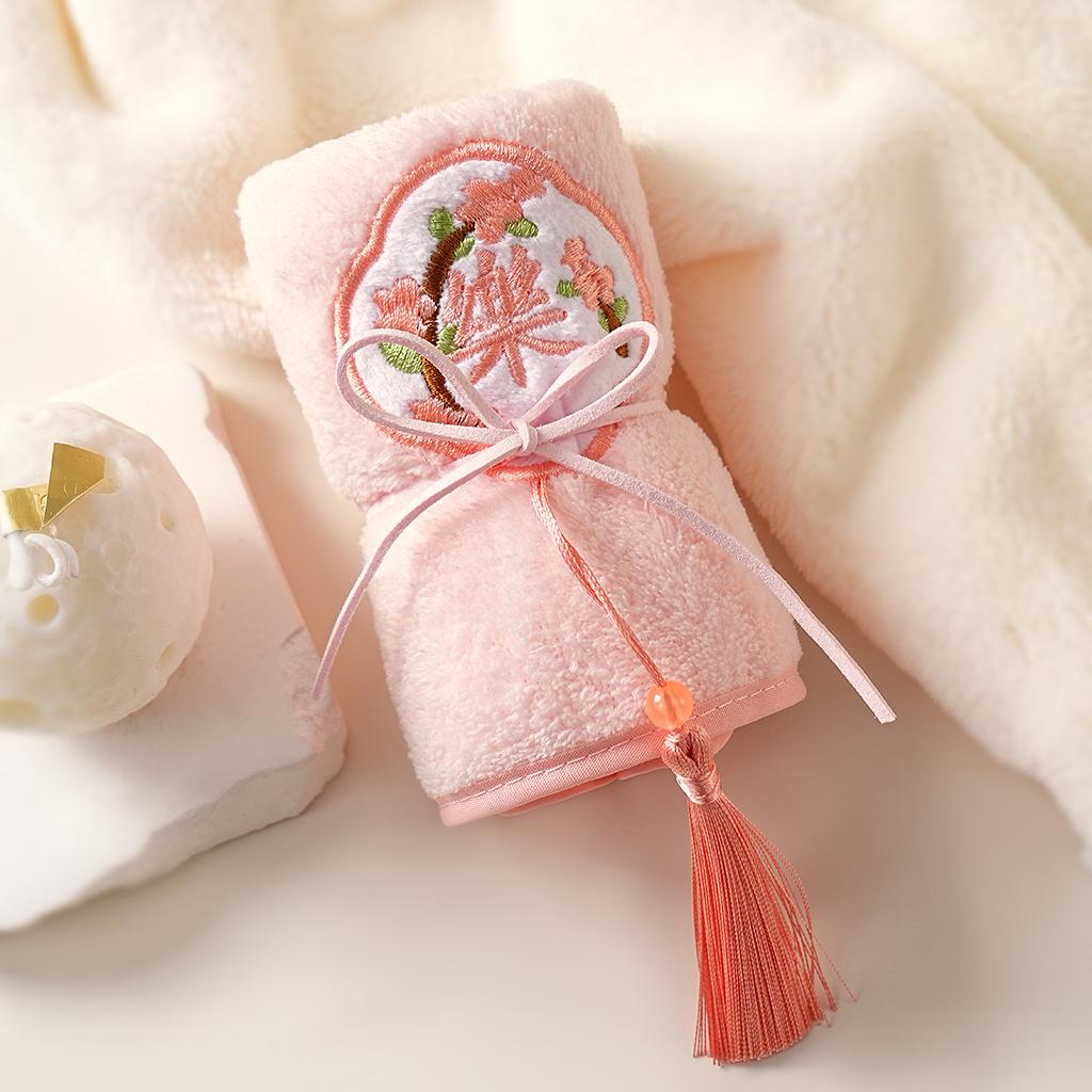 Children s Coral Fleece Tassel Towel - Hand Towel, Wedding Favor, High-End Chinese Style Souvenir 35*35 cm