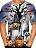 Halloween Men's T-shirt Retro 3D Printed Summer Short Sleeved Top Fashionable Casual Personalized Round Neck Clothing