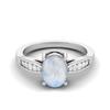 8 X 6 MM Oval Moonstone 925 Sterling Silver Solitaire Anniversary Wedding Women Ring