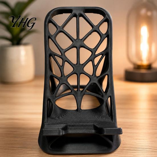 Portable Smartphone Dock 3D Printed Phone Holder, Desktop Mobile Stand, Hollow Design Cell Stand for Desk Universal Organizer Living Room Home Office