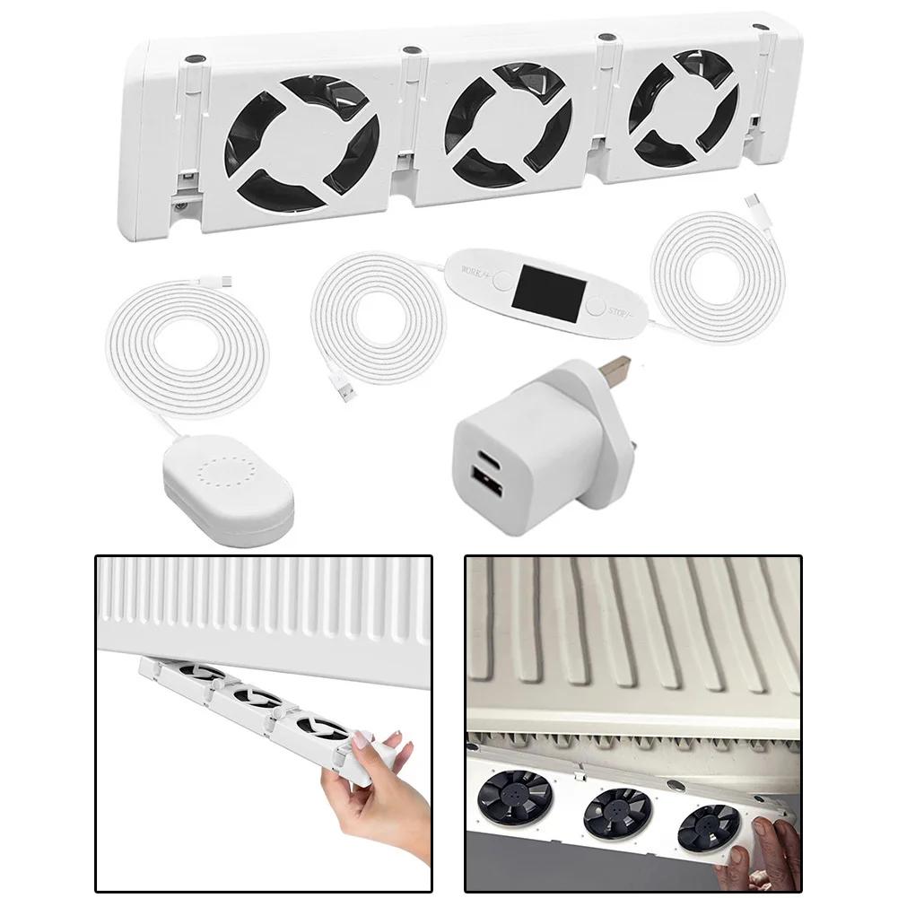 Radiator Ventilator Radiator Fan Flame Retardant 30x7x3cm Home Improvement Plastic Temperature Sensor Hot Sale