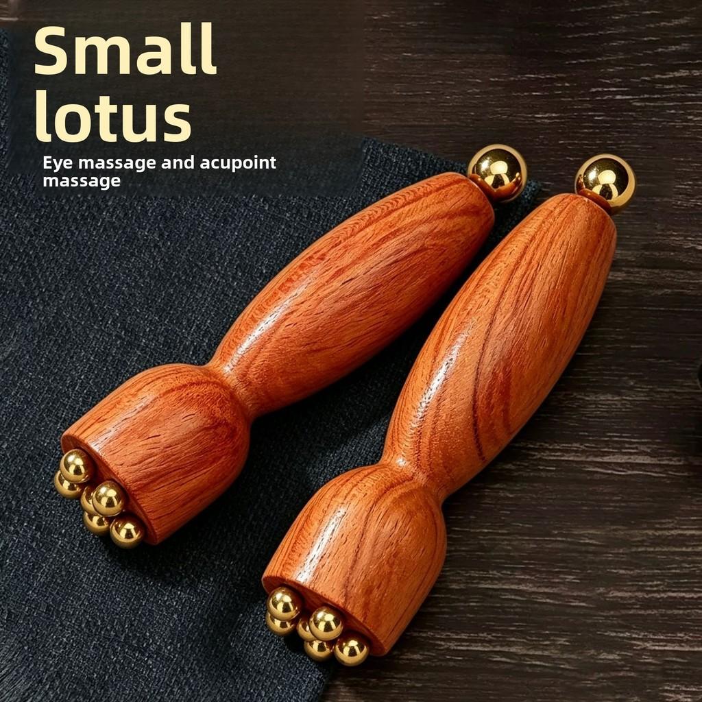 Wooden Eye Massage Wand Copper Beads For Relaxation And Eye Care