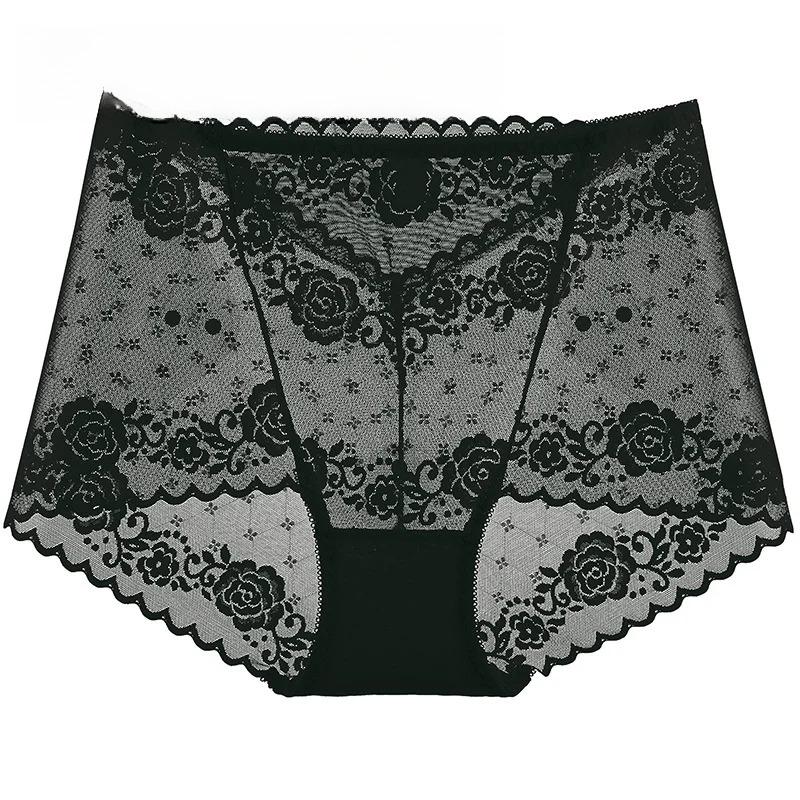 Sexy Women Underwear Lace Mesh Briefs Pure Cotton Crotch Tange Thong Women Lace Panties Underpants
