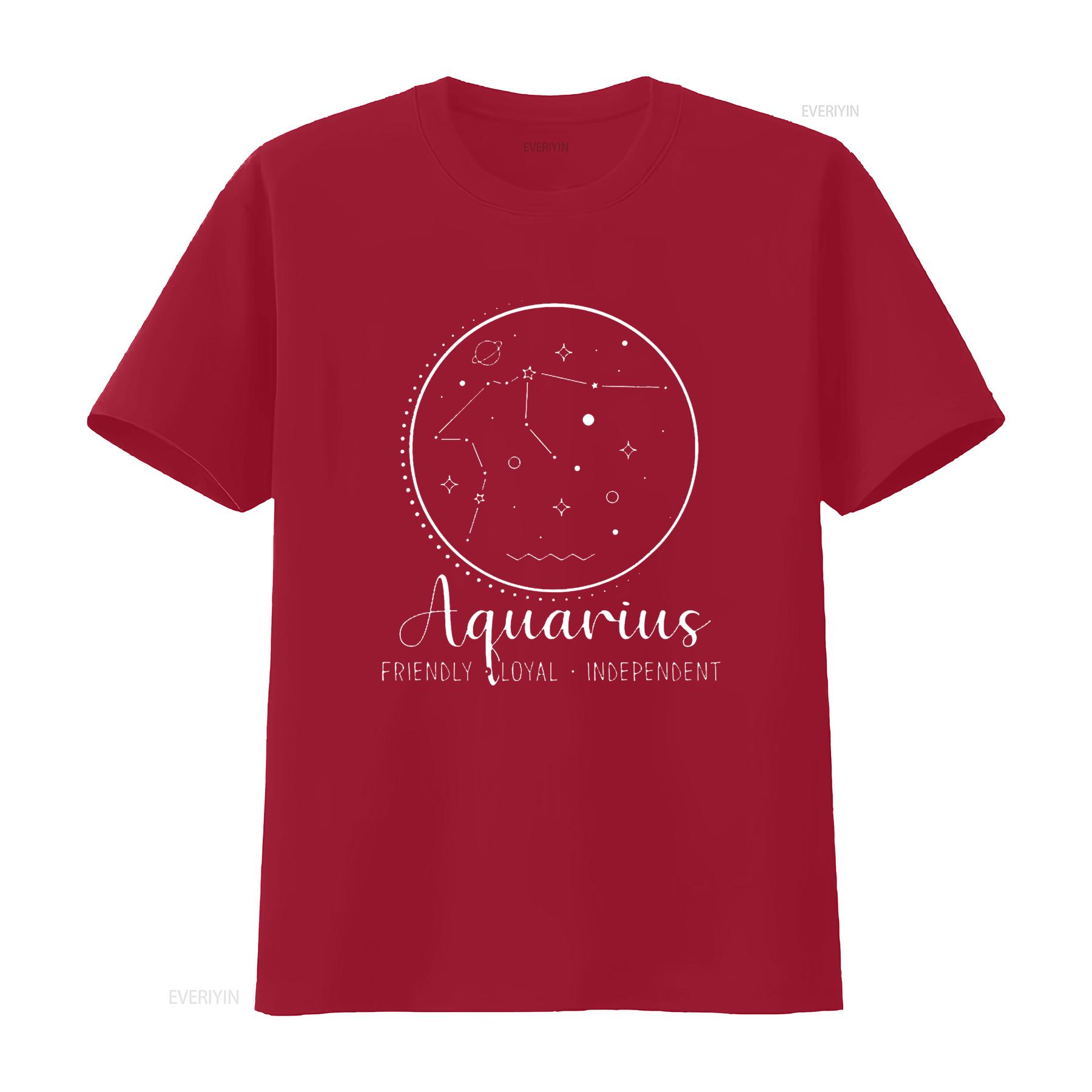 Aquarius Star Chart Zodiac T Shirt vintage Washed Casual Slightly Unisex Stylish Comfortable Versatile graphic S