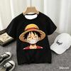 Kids One Piece T Shirt Anime Zoro Luffy Graphic Tees Boys Casual Street Short Sleeve Tops
