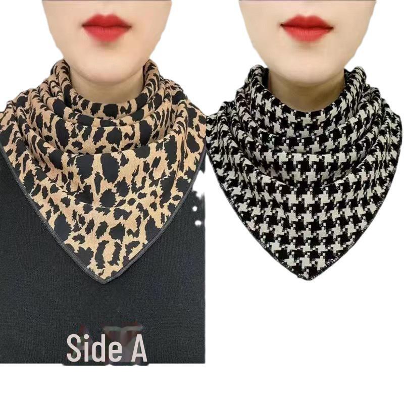 Double-Layer Triangle Scarf: Fashionable, Warm & Reversible for Spring, Autumn & Winter – Korean Style Neck Protection for Moms