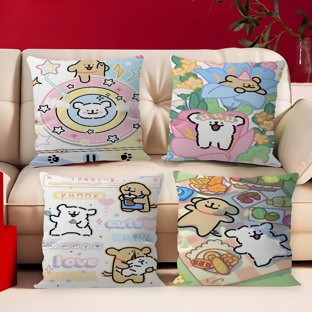 Kawaii Line Dog Cushion Cover Decorative Pillow Sofa Home Decor case pillow cases