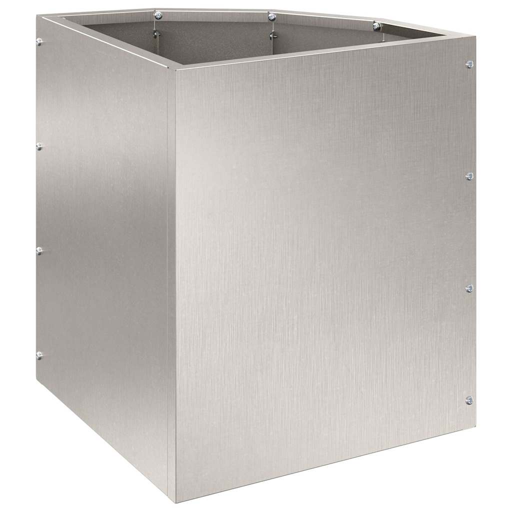 Corner Planter Silver 30 X 30 X 35 Cm Stainless Steel