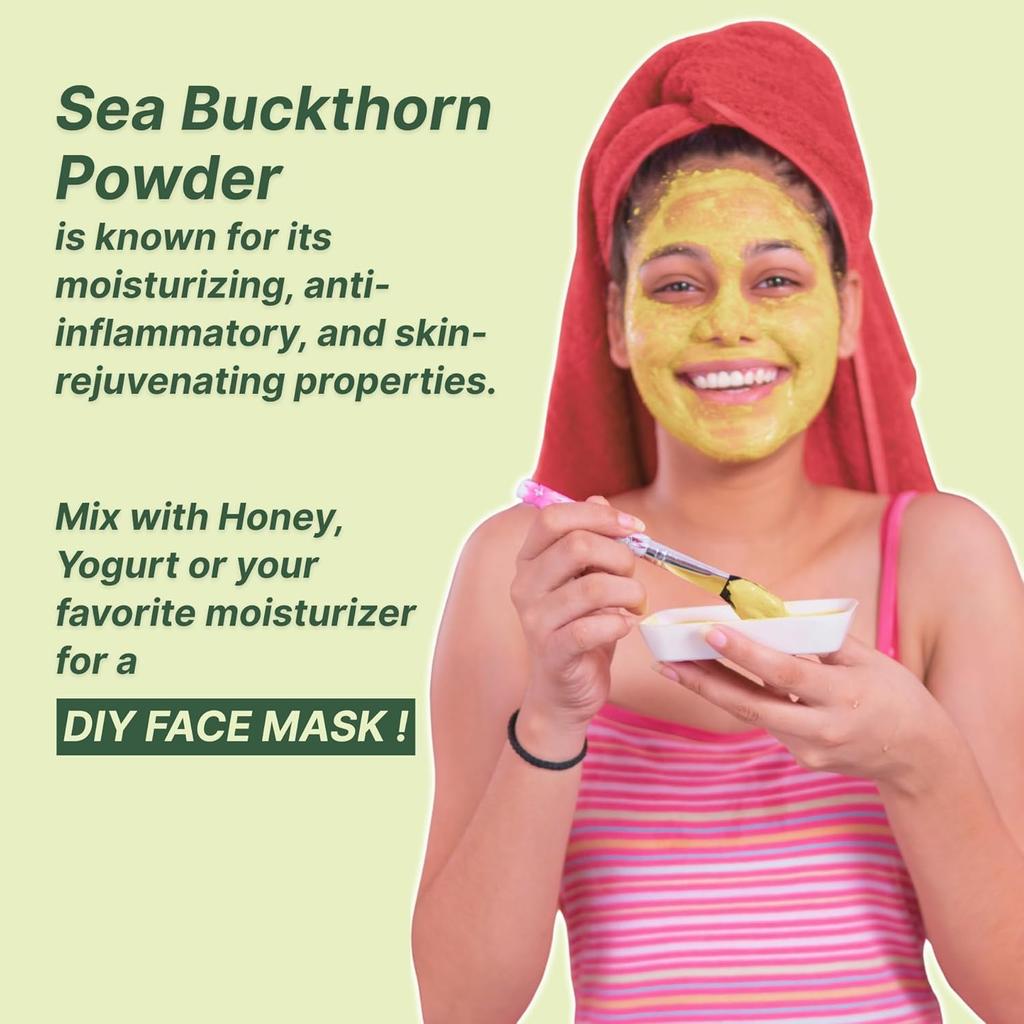 Nutrabud Sea Buckthorn Berry Powder Pure Himalayan Fruit Supplement For Daily Wellness And Nutritional Support 100g Pack