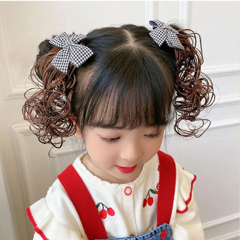 2pcs Chinese Style Baby Wig Hairpin Cute Red Bowknot Hairclip Children's Bow Wig  New Year Festive