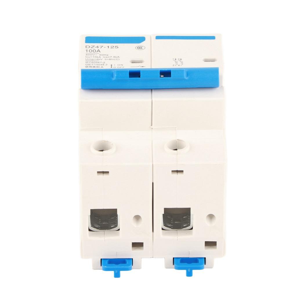 Miniature DZ47-125 2P Current Circuit Breaker 400V 80/100/125A Leakage Protection Switch Air Circuit Breaker Power Distribution