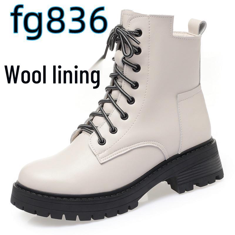 

Женские туфли из коровьей кожи с круглым носком и боковой молнией - Низкий каблук, Повседневный стиль осень/зима 39