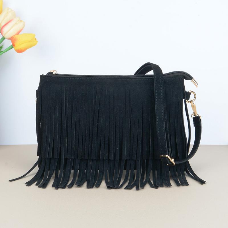 Vintage Quasten Umhängetaschen Damen Vielseitige Schultertasche Boho Stil Fransen Quadratische Geldbörse Damen Handtaschen Zum Verschenken