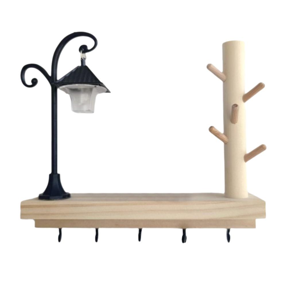 

olid Wood Wood Wall Key Hook 6 Hooks Entryway Organizer Key Hanger Wall Mount Entryway бежевий