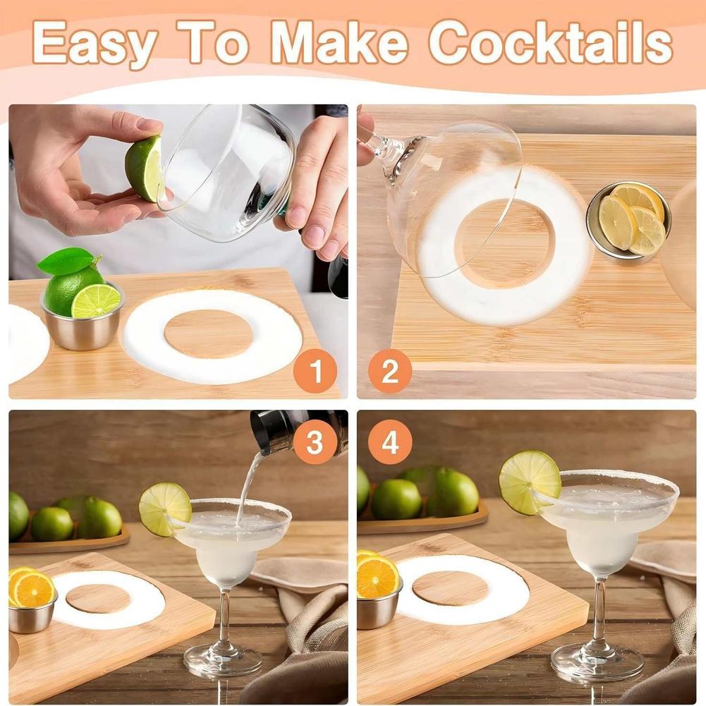 

1 Set Salt-and-pepper 5*5*3cm Margarita Salt Rim Set Cocktail Bar Serving Tray With Stainless Steel Bowl Barware Bar Tools China Mainland
