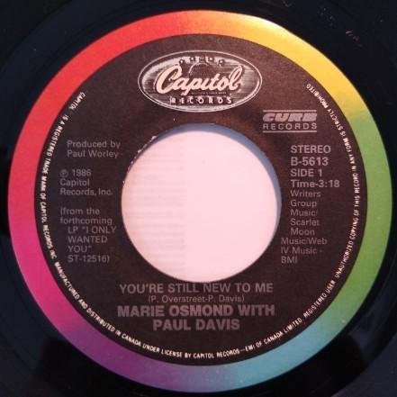 

7inch Record MARIE OSMOND, PAUL DAVIS - You re Still New To Me B5613 Capitol Records 1986 US Pop Used