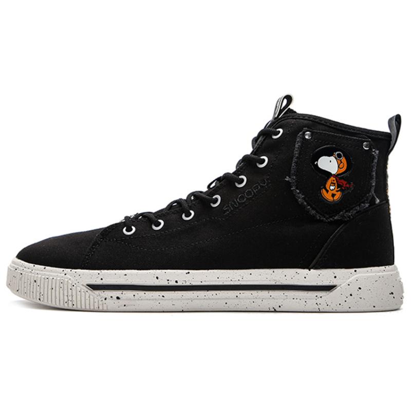 SNOOPY x Anta Life Коллекция Прочные Дышащие Высокие Скейтборд-Кроссовки Мужские Черные Кроссовки 912138604-2 40