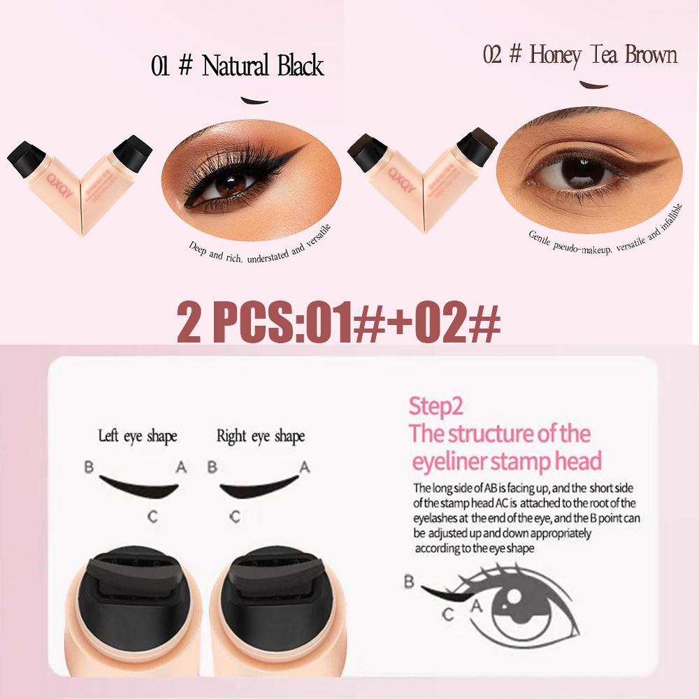 Rotating Double-head Eyeliner Stamp Pen Natural Long-lasting Quick-drying Waterproof One-stamp Eyeliner For Beginners