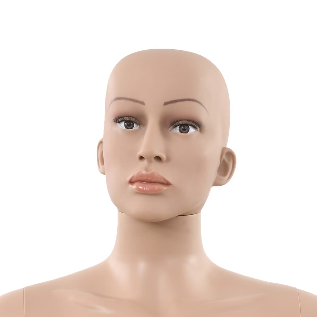 Vidaxl Schaufensterpuppe Damen mit Glasfuß, Beige, 180 cm