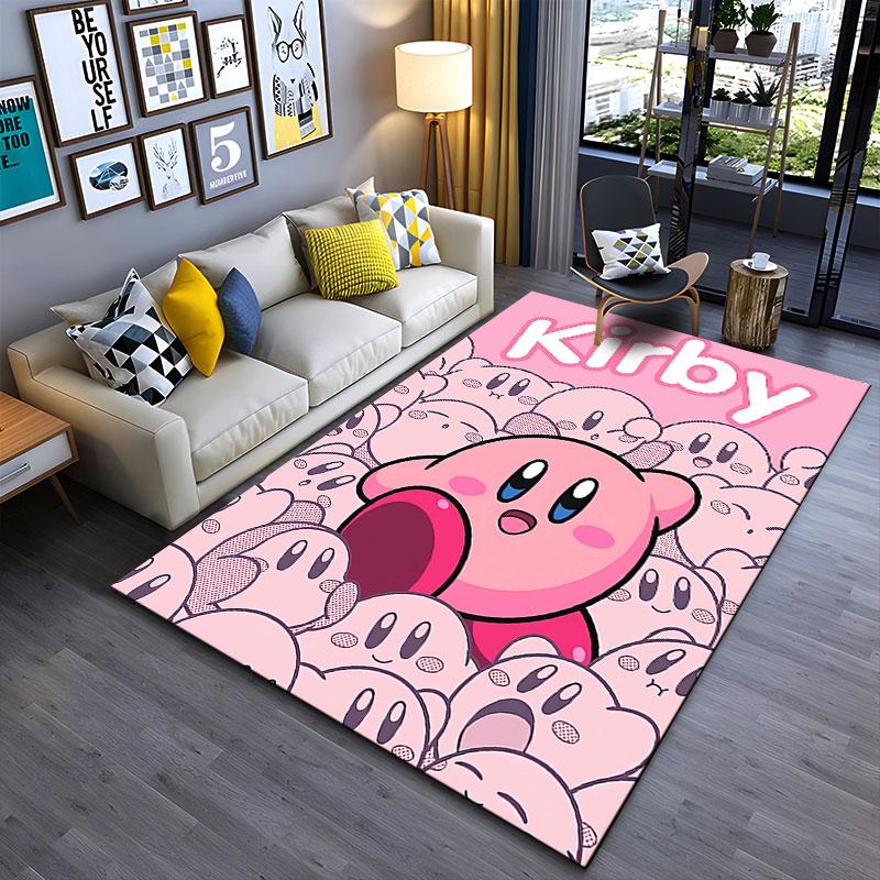 Kirby-Muster Rosa Teppich geeignet als rutschfeste Matte für das Wohnzimmer oder das Sofa im Schlafzimmer