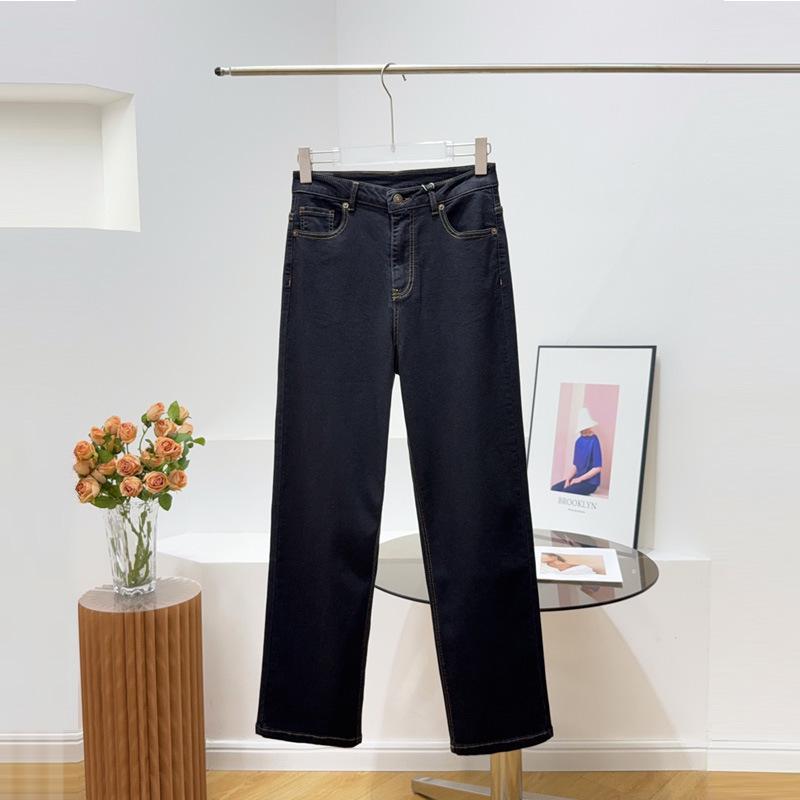 

Xiaohe 25 Ретро Джинсы-папы с высокой талией Синие/Черные Стрейч Твил Size 27