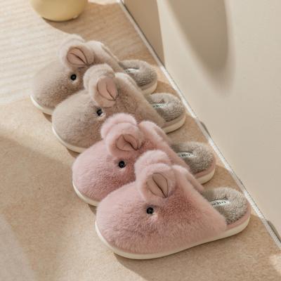 Módní pantofle pro ženy roztomilé zvířátko dívky móda kawaii nadýchané zimní teplé pantofle žena kreslený králík domácí pantofle legrační boty