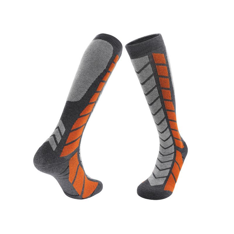Thick Merino Wool Over-the-Calf Ski Socks - Non-Slip, Warm, and Cold-Resistant