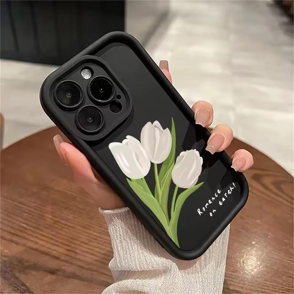 Soft Cute Flower Phone Case for iphone 16 11 Case for iPhone 13 15 12 14 Pro Max XS X XR 7 8 SE Shockproof Aesthetic Back Cover