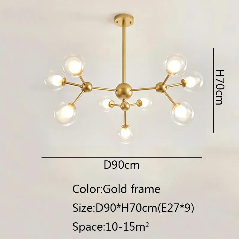 Nordic Industrial Molecular Chandeliers Home Black Sputnik Metal Ceiling Lamp for Dining Room Indoor Loft Bubble Pendant Lamp