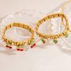Watermelon Fruit Pendant Bangle Crystal Stainless Steel Bracelet  Vacation