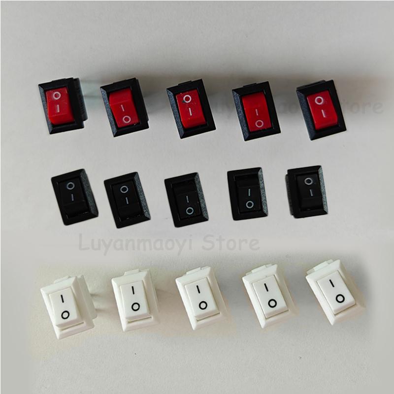 10Pcs Push Button Switch SPST 2Pin 3A 250V KCD11 Snap-in On/Off Rocker Switch 10x15mm