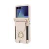 Crossbody Wallet Case for Samsung Galaxy Z Flip 7, with Finger Ring Holder, Wrist Strap, Multiple Card Slots, Stand Flip Cover