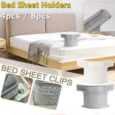 4/8pcs Universal Non-Slip Bed Sheet Clips Corner Tightener Invisible Bedspread Secure Holder