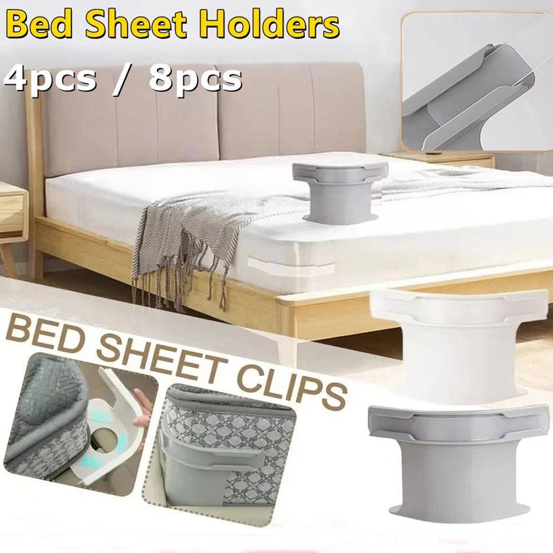 4/8pcs Universal Non-Slip Bed Sheet Clips Corner Tightener Invisible Bedspread Secure Holder