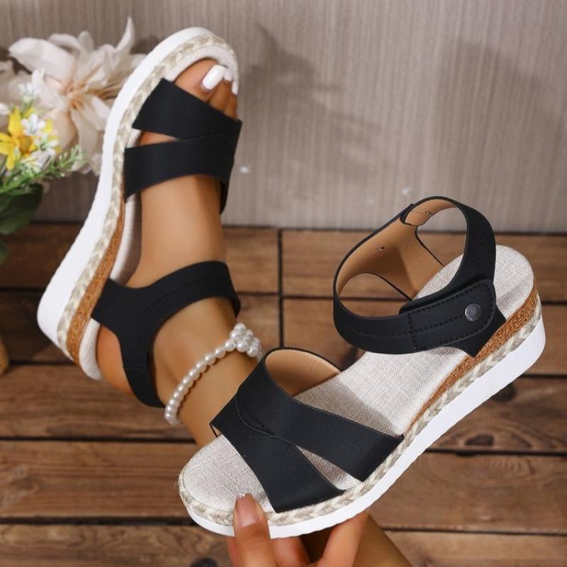 Women Wedge Heel Sandals Summer New Fashion Lightweight Non Slip Beach Shoes Ladies Buckle Strap Platform Sandalias Plus Size43