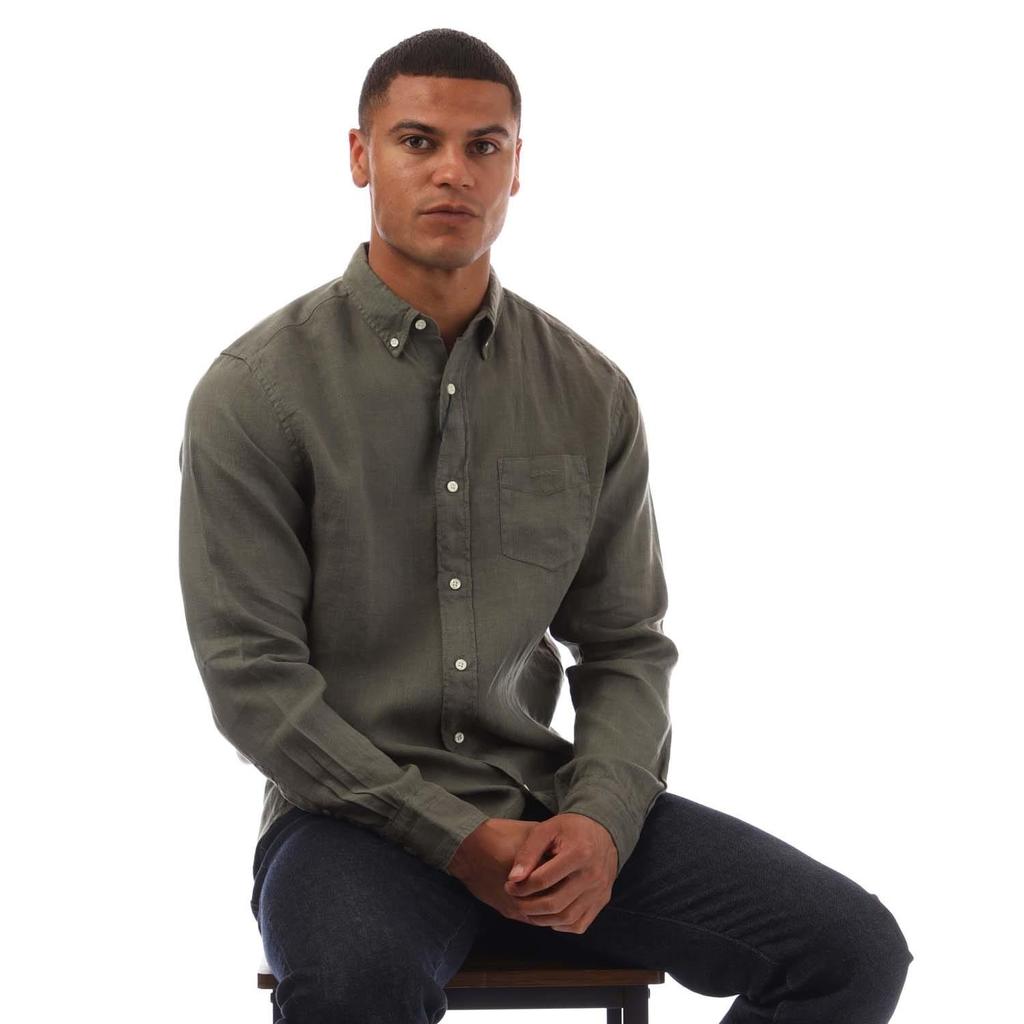 Gant Mens Linen Garment Dyed Regular Shirt