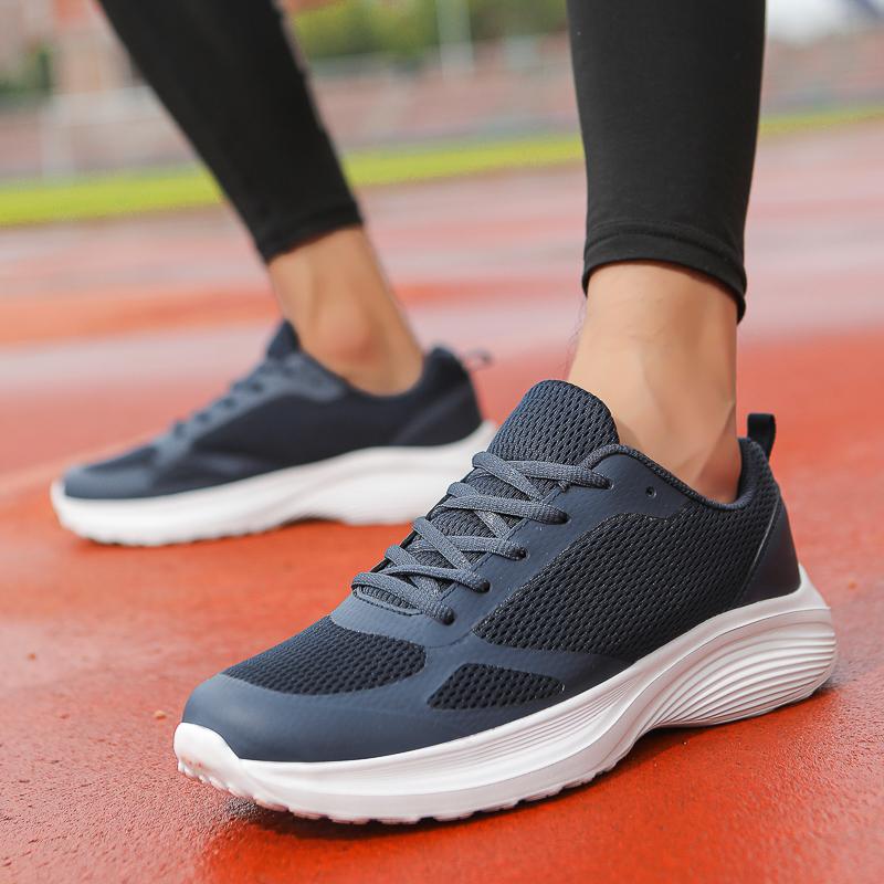 Fashion Men's Shoes Mesh Breathable Shoes Men Casual Sports Running Sneakers Fashion Comfortable Black Sports Shoes Anti-Slip Casual Run