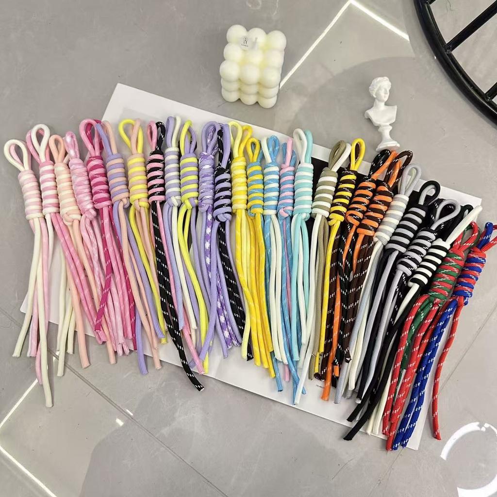 Factory Wholesale Polyester Braided Rope Keychain Fashion Color Car Keys Bag Charm Lanyard for Key Accessories