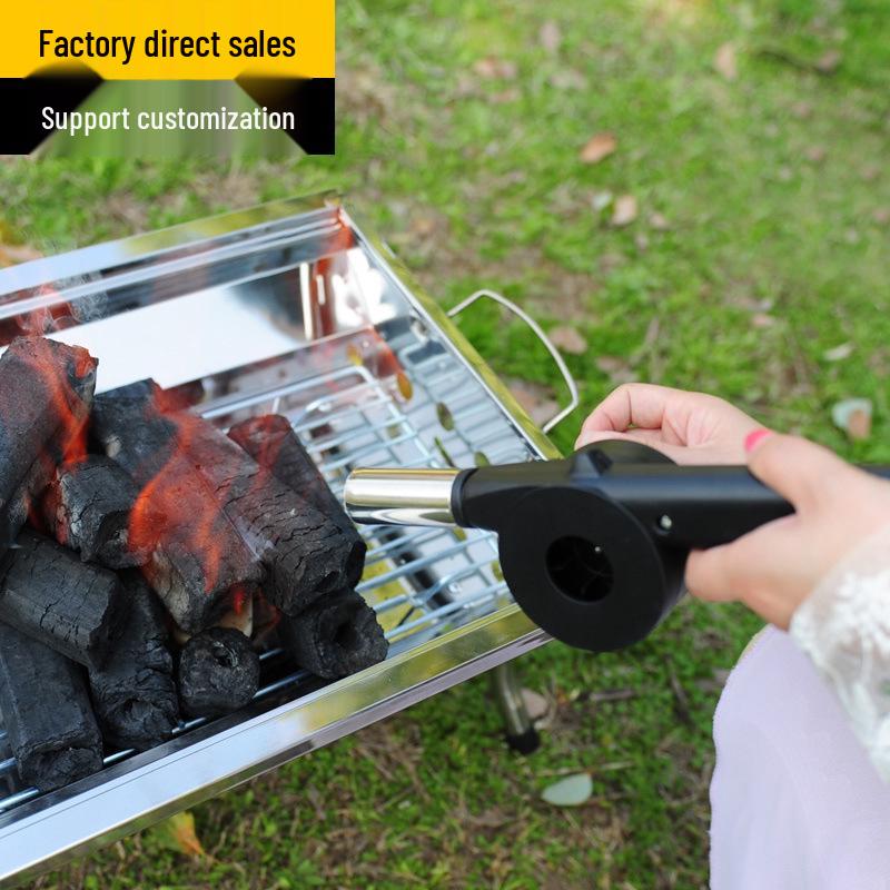 Manual Hand-Crank Barbecue Blower and Starter Tool