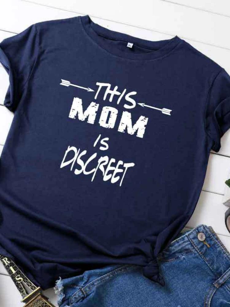 

ЭТА МАМА СКРЫТНАЯ Принт Женская футболка с коротким рукавом и круглым вырезом, свободная женская футболка, женская футболка, топы, camisetas mujer XXXL темно-синий