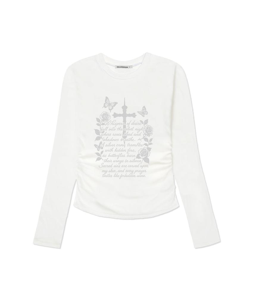 ESCAPEFROM Whisper Of Desire Print Slim Fit Shirred Long Sleeve [4 Colors]