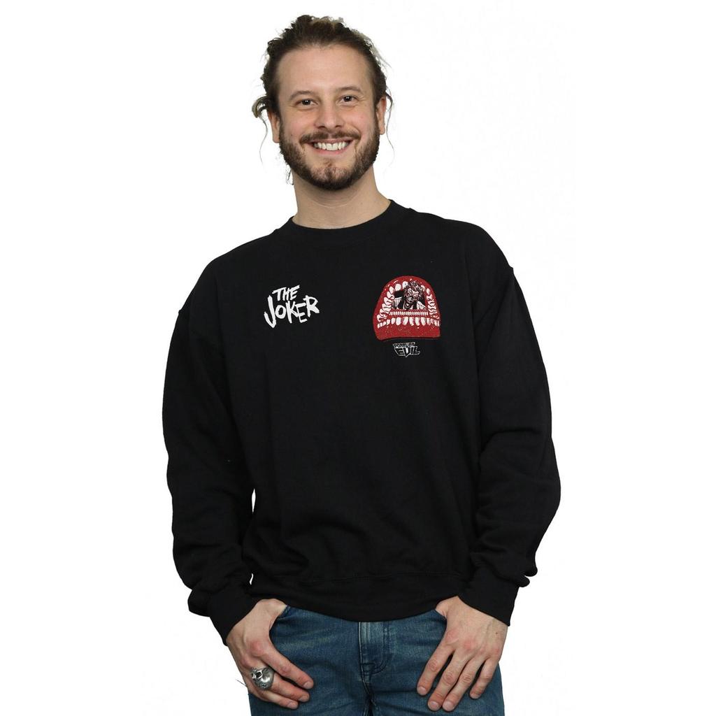 DC Comics Mens Justice League Joker Forever Evil Breast Print Sweatshirt